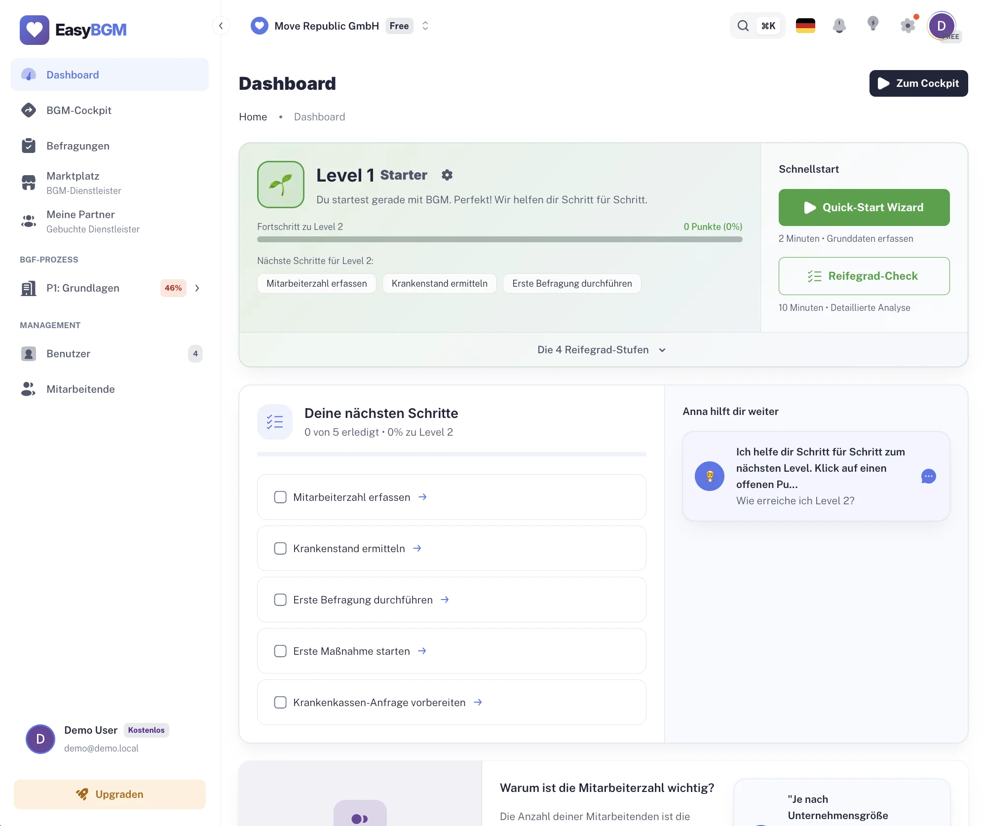 Level 1 Dashboard